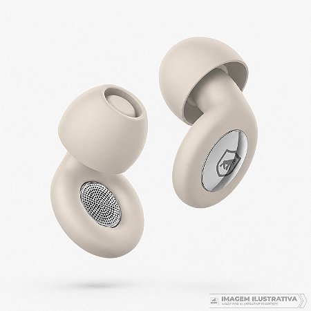 Protetores Auriculares Earplugs Calm Shield com Tubo de Filtro Acústico para Redução de Ruído - Bege / Preto - Gshield
