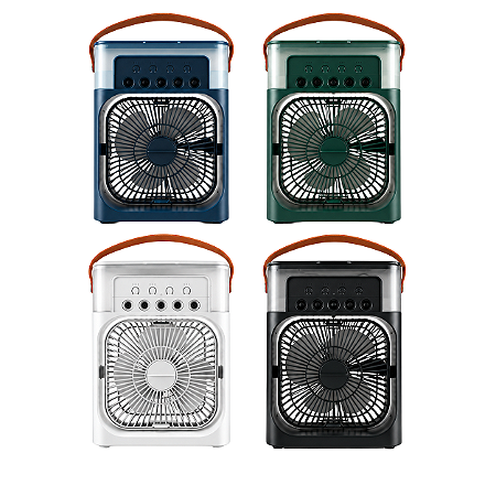 Mini Ventilador Portátil 5V, Corrente de Saída 2A com Resfriamento por Névoa 10W, USB Tipo-C e Reservatório de Água