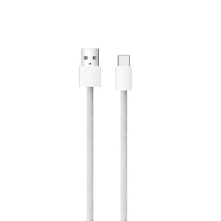 Cabo Nylon Boost Tipo C / USB-A 65W, Transferência de Dados 480 Mbps, 1 Metro, Branco - Gshield