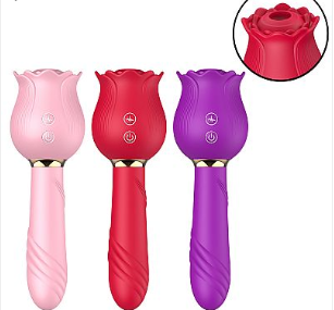 Vibrador de Ponto G e Clitóris - Rosa com Pulsação - Carmim