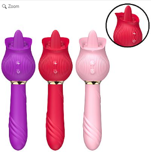 Vibrador de Ponto G e Clitóris - Rosa com Língua - Kira