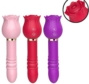Vibrador de Ponto G e Clitóris - Rosa com Pulsação e Vai e vem - Christine