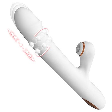 Vibrador de Ponto G e Clitóris com Vai e Vem de Esferas