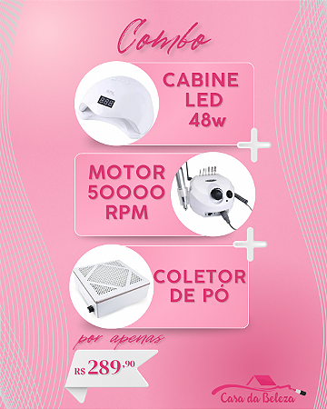 Kit nail Motor + Cabine + Coletor de pó