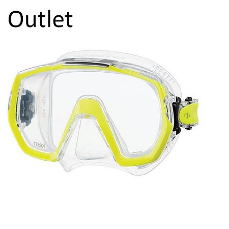 Máscara de mergulho Tusa Freedom Elite Transparente - Amarela (Outlet)