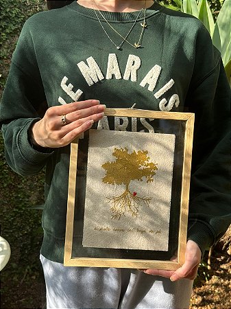 Quadro Moldura Acrílico Duplo Bordado - O fruto