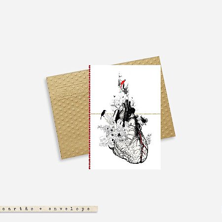 Cartão Envelope - Coração anatomico