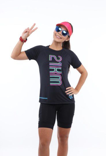 Camiseta Babylook 21 km colorida - Fast Pace