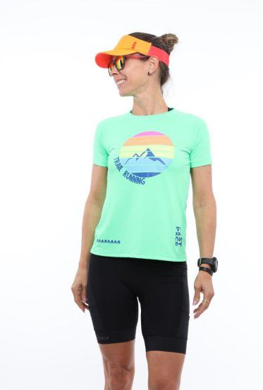 Camiseta Babylook Trail Running Verde Neon - Fast Pace