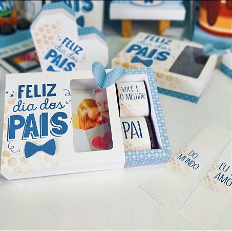 Caixa Personalizada Dia dos Pais com 4 Brownies + Foto (Sem Açúcar, Glúten e Lactose) - 160g