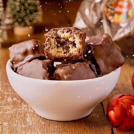 Chocotone Bites Low Carb com cobertura de Chocolate Belga - 20 unidades (Sem Açúcar, Glúten e Lactose)