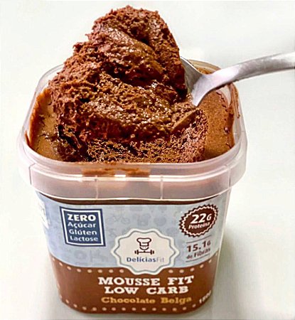 Mousse de Chocolate Low Carb Zero Açúcar com Whey - 180g