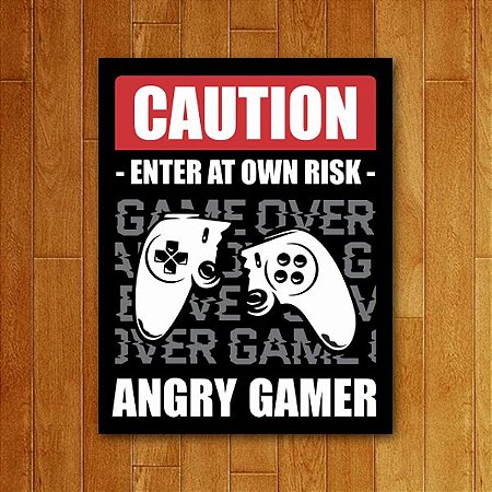 Placa Decorativa Angry Gamer (V2)
