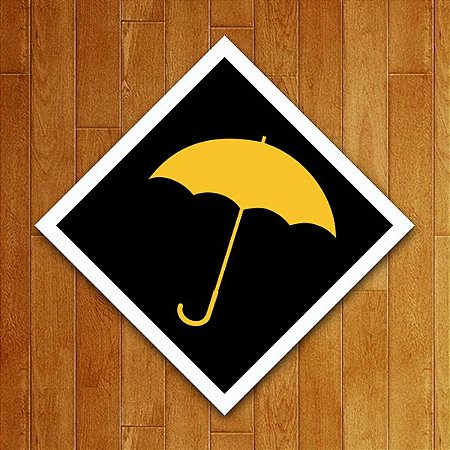 Placa Decorativa Guarda Chuva Amarelo