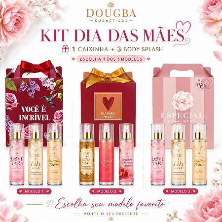 Kit Caixa com 3 Body Splash Premium 200ml dia das mães