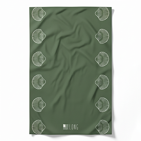 Kit Olive Shell Pocket - Canga + Beach Pillow