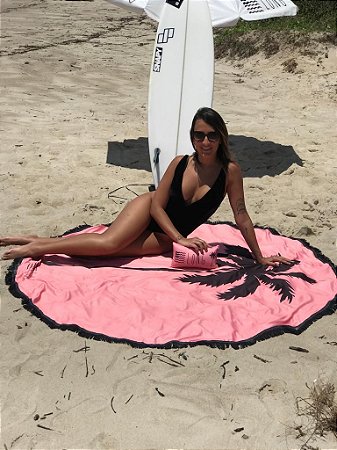 Kit Coqueiro Rose - canga + beach pillow
