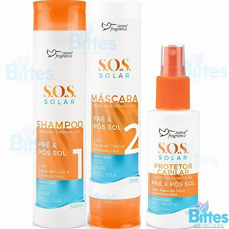 Kit S.O.S Solar Suave Fragrance Pré e Pós Sol Capilar Hidratação