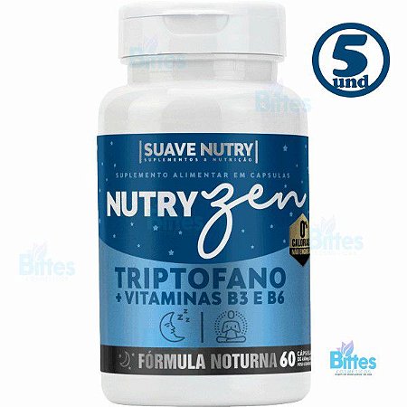 5 Nutry Zen Suave Nutry Fórmula Noturna Cápsulas Triptofano Atacado