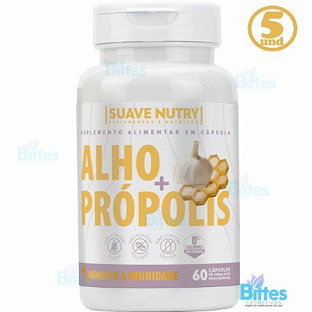 5 Suplemento Alimentar Alho e Própolis Suave Nutry Aumenta Imunidade