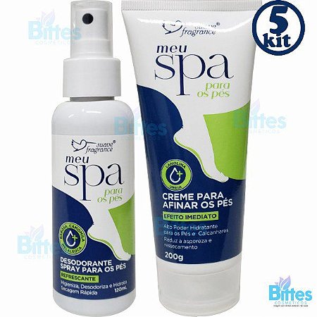 5 Kit Tratamento dos Pés Suave Fragrance Spray e Creme Atacado