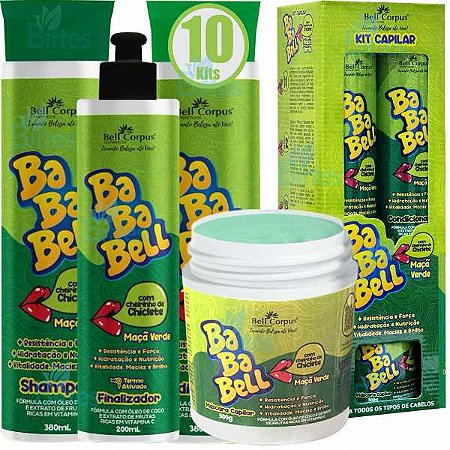 10 KIT BABABELL MAÇÃ VERDE BELL CORPUS COSMÉTICOS HIDRATAÇÃO E NUTRIÇÃO ATACADO