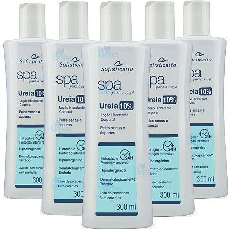 5 LOÇÃO HIDRATANTE SPA SOFISTICATTO COSMÉTICOS CORPORAL UREIA 10% ATACADO