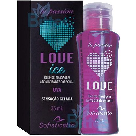 ÓLEO PARA MASSAGEM UVA LOVE ICE SOFISTICATTO COSMÉTICOS SEXSHOP
