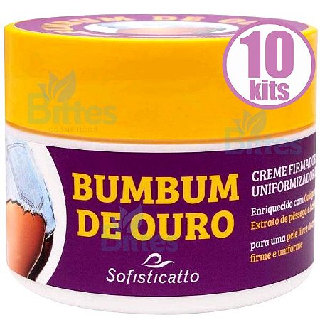 10 CREME BUMBUM DE OURO SOFISTICATTO COSMÉTICOS FIRMADOR E UNIFORMIZADOR ATACADO