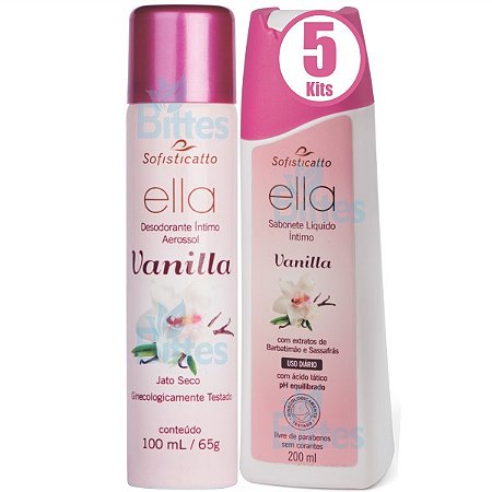 5 KIT DESODORANTE E SABONETE VANILLA SOFISTICATTO COSMÉTICOS ATACADO