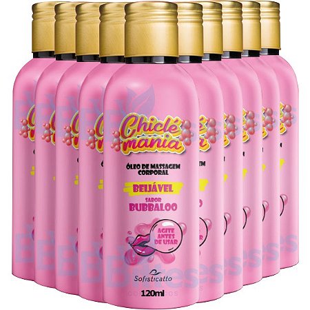 10 ÓLEO CORPORAL BUBBALOO SOFISTICATTO COSMÉTICOS SEXSHOP CHICLÉ MANIA ATACADO
