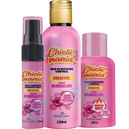 KIT BUBBALOO CHICLÉ MANIA SOFISTICATTO COSMÉTICOS  CORPORAL SEXSHOP