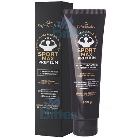GEL MASSAGEADOR SPORT MAX PREMIUM SOFISTICATTO COSMÉTICOS ALIVIA DOR MUSCULAR