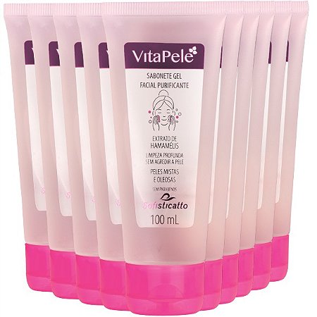 10 SABONETE GEL FACIAL PURIFICANTE SOFISTICATTO COSMÉTICOS PELE MISTA ATACADO