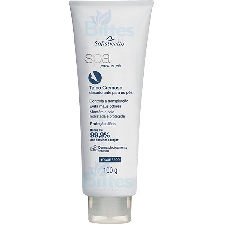 DESODORANTE PARA OS PÉS TALCO CREMOSO SOFISTICATTO COSMÉTICOS PROTEÇÃO DIÁRIA