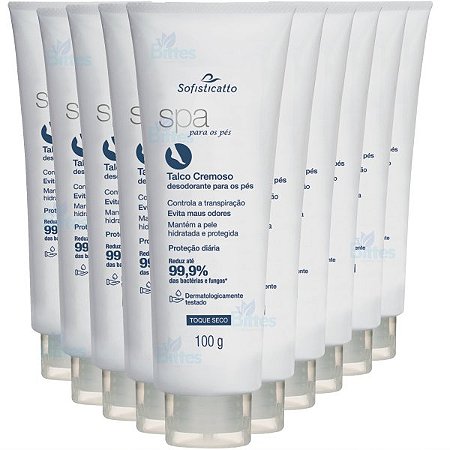 10 DESODORANTE PARA OS PÉS TALCO CREMOSO SOFISTICATTO COSMÉTICOS ATACADO