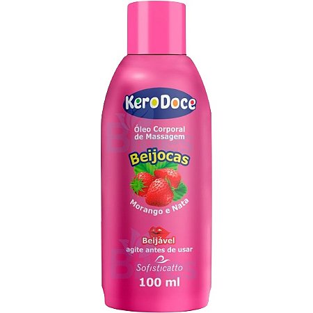 ÓLEO PARA MASSAGEM CORPORAL BEIJOCAS SOFISTICATTO COSMÉTICOS MORANGO SEXSHOP