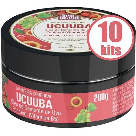 10 MANTEIGA CORPORAL UCUUBA SOFISTICATTO COSMÉTICOS PELE HIDRATADA ATACADO