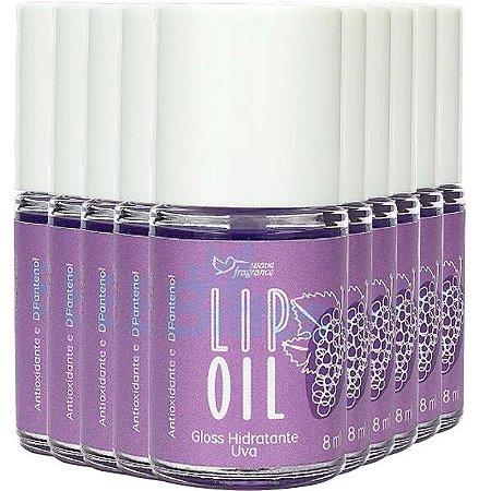 10 GLOSS HIDRATANTE LABIAL LIP OIL UVA SUAVE FRAGRANCE COSMÉTICOS ATACADO
