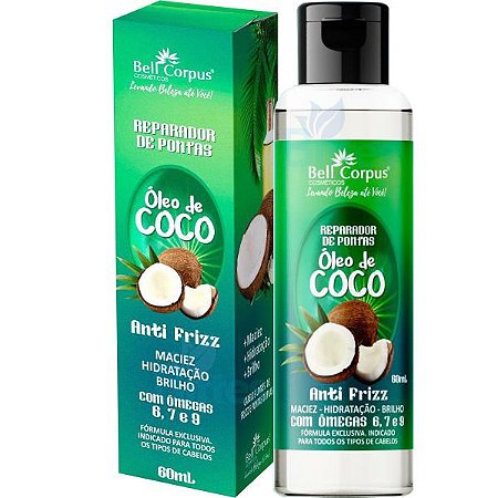 REPARADOR DE PONTAS ÓLEO DE COCO BELL CORPUS COSMÉTICOS ANTI FRIZZ HIDRATAÇÃO