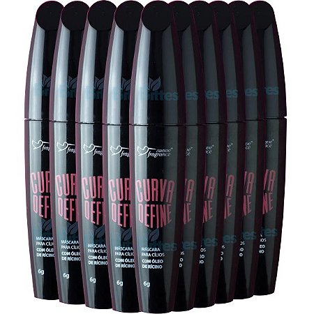 10 MÁSCARA PARA CÍLIOS CURVA DEFINE PRETA SUAVE FRAGRANCE COSMÉTICOS MAKE UP ATACADO