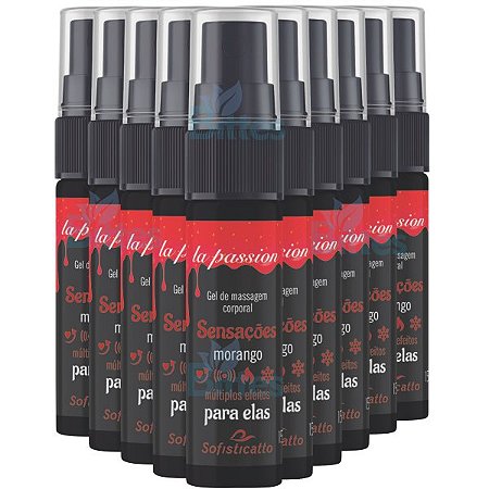 10 GEL DE MASSAGEM CORPORAL MORANGO SOFISTICATTO SENSAÇÕES ATACADO