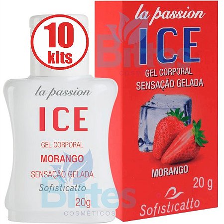 10 ÓLEO CORPORAL ICE SOFISTICATTO MORANGO SENSAÇÃO GELADA ATACADO