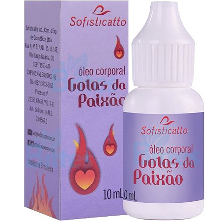 ÓLEO CORPORAL GOTAS DA PAIXÃO SOFISTICATTO COSMÉTICOS SEXSHOP