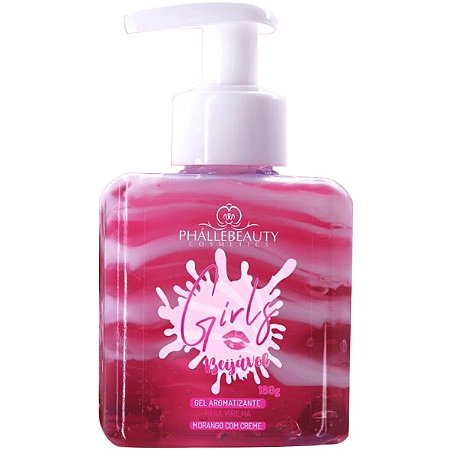 GEL AROMATIZANTE MORANGO COM CREME PHÁLLEBEAUTY BEIJÁVEL PARA VIRILHA