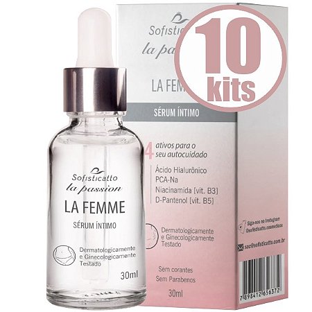 10 SÉRUM ÍNTIMO LA FEMME SOFISTICATTO CLAREIA E HIDRATADA ATACADO