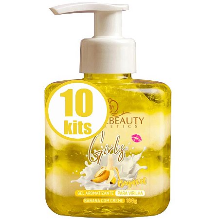 10 GEL AROMATIZANTE DE VIRILHA BANANA PHÁLLEBEAUTY GIRL BEIJÁVEL ATACADO