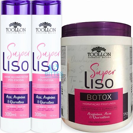 Kit Botox Toollon Cosméticos Super Liso Açaí, Arginina & Queratina
