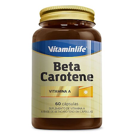 Beta Carotene  Vitamina A 60 Cápsulas  Vitaminlife