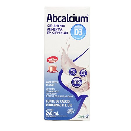 Abcalcium D3 Suspensão Oral Morango 240mL